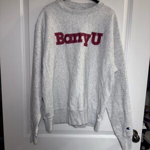 Barry University Reverse Weave Champion Crewneck Sweatshirt Light Gray Size M
